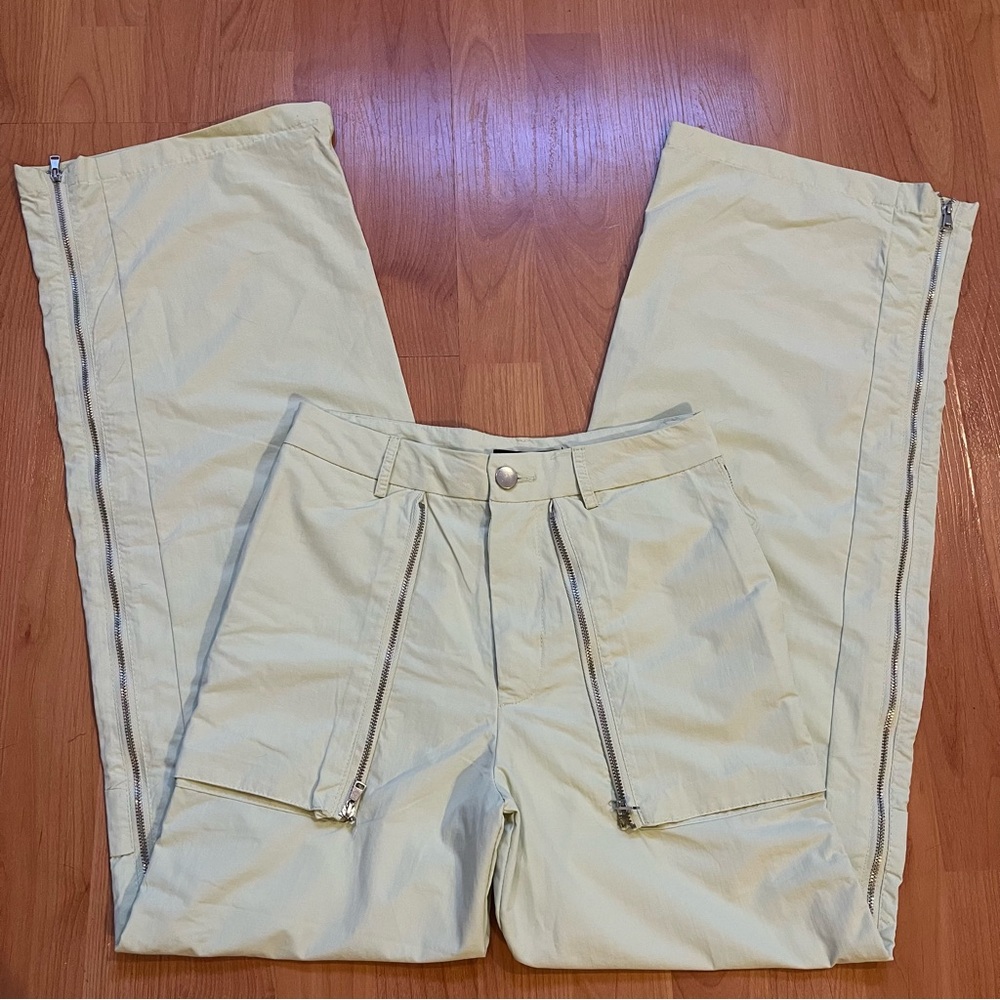 Forever 21 pastel green nylon cargo pants